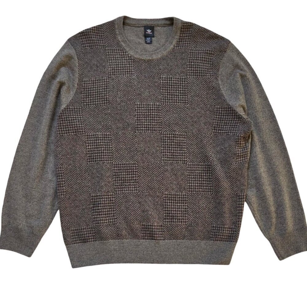 Dockers Brown Pullover Sweater Acrylic Men's XL Cabincore Cottagecore Cozy Knit